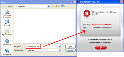 Figure 2: The software proves to be malware